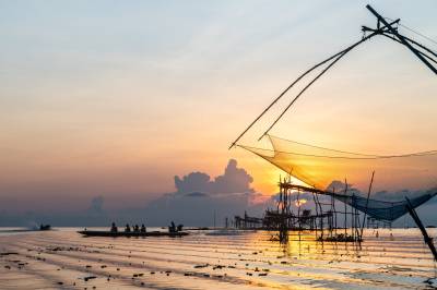 lever du soleil a Phattalung en Thailande